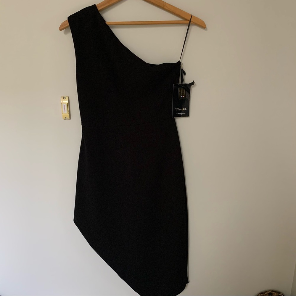 One Shoulder Asymmetrical Midi Dress